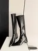 Botas longas estilo francês de bico fino, com salto anabela, que aumentam a altura interna, para mulheres, nova coleção 2026, design de perna reta, efeito emagrecedor, de salto alto, na altura do joelho, botas de equitação