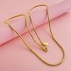 Más fácil para Combinar Hip-Hop Europeo y Americano Elegante Collar Cubano Cadena de Hueso de Serpiente de 3 mm Electrochapado Oro Real Cadena Fresca para Suéter Cadena para el Cuello Varios
