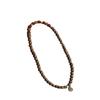 Pulsera de doble círculo de madera oscura con colgante de latón de ágata roja de jade Hetian pulsera de madera oscura de 6 mm simple Mori