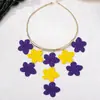 Collar Choker Exagerado de Plumeria Pintado a Spray Tridimensional de Moda Transfronteriza para Mujer, Accesorio Diario