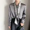 Bufanda Angosta Larga de Seda Sintética Estilo Nuevo para Mujer Versátil Pañuelo para el Cabello de Primavera y Otoño Estilo Coreano Bufanda para el Cuello Cinta de Corbata