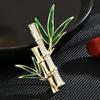 Estilo Nacional Retrô Nobre Elegante Estiloso Tendência Amuleto de Bambu Broche de Bambu Elegante Clássico Atmosférico Corsage de Planta para Mulheres