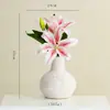Vaso de Cerâmica Estilo Retrô com Acabamento Branco, Arranjo de Flores de Formato Único, Ornamento de Arte para Interior, Design Único, Decoração de Mesa para Interior