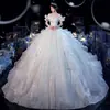 Elegante Vestido de Novia, Estilo Bosque, Nuevo Modelo 2026, Novia Petite, Cola Larga, Súper de Ensueño, Cielo Estrellado, Hombros Descubiertos, Soñador, Hasta el Suelo