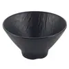 Cuenco Plano Negro Estilo Japonés de Melamina Imitación Porcelana, Cuenco Moderno para Fideos y Arroz, Cuenco para Sopa de Hotel Restaurante, Cuenco para Ensaladas para Uso Comercial