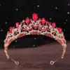 Coroa de Noiva Estilo Europeu Vestido de Casamento Coroa de Noiva Liga de Zinco Strass Cristal Luxo Desfile de Cabelo Tiara de Aniversário