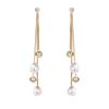 Pendientes largos con borlas de diamantes y alfiler de plata S925 de Corea, con perla roja, elegantes y exagerados, de moda, de celebridades de Internet.