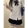 Uniforme Jk Estilo Japonês Manga Curta Básico Slim-Fit Versátil Estilo College Verão Novo Uniforme de Aula Conjunto de Saia Plissada