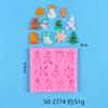 Série de Natal DIY Urso Natal Madeira Marca Árvore de Natal Meia de Natal Letra Feliz Natal Modelagem Fabricação Silicone