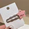 Horquilla para el cabello con letra gris plateado de sentido avanzado, popular en Internet, estrella de cinco puntas, pico de pato, clip lateral, moda, clip para flequillo, horquilla pequeña, horquilla para cabello suelto