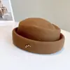 Colgante de Hoja de Sauce Estilo Chino Boina de Forma Especial Sombrero de Fieltro de Lana Australiana para Mujer Otoño e Invierno Sombrero de Pintor Retro Británico Sombrero de Aeromoza