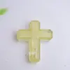 Adorno de Cruz de Cristal Natural Relleno de Resina Decoración de Escritorio Cruz de Yoga Epoxi con Piedra Triturada Hecho a Mano