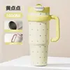 Copo térmico de alta capacidade e estiloso, novo modelo de inverno, copo de gelo a vácuo portátil para meninas, adequado para homens e mulheres, copo com canudo para estudantes