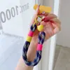 Cordão de Celular Tira Curta Pulseira de Pulso Tira Curta Pingente Cordão de Coração Tira Colorida para Celular Clipe Cordão Anti-Perda Moderno