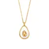 Moda Ins Europea y Americana Simple Nicho Lujo Accesible Elegante Collar Joyería Acero Inoxidable Concha Aguacate Colgante Collar