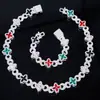 Corrente Cubanana de Oito Figuras Colorida com Pedras de Diamante, Nova Tendência Europeia e Americana, Venda Quente, Luxo Leve Estiloso, Atacado do Fabricante