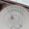 Colar de Prata Esterlina S925 Coração de Morango Irregular com Zircônia Rosa para Mulheres, Corrente de Clavícula Exquisita de Alto Padrão, Joia de Luxo Leve