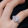 Suministro en Vivo Lujo Diamante Completo 5 quilates Anillo de Diamante Almohada para Mujer Popular en Línea Mismo Estilo Cuadrado Princesa Diamante Anillo Abierto
