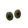 Pendientes Ovalados de Diamante Esmeralda Aguja de Plata Medio Vintage Pendientes Elegantes Lujo Ligero Alta Gama Pendientes Retro