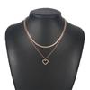 Europeia e Americana Nova Moda Simples Amor Oco Dupla Camada Empilhada Colar Nicho Luz Luxo Diamante Pingente Liga Joias