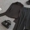 Conjunto de Tres Piezas para Mujer 2026 Primavera y Otoño Estilo de Oficina de Gama Alta Madura Camiseta de Manga Larga Gris Chaleco Pantalones de Pierna Ancha