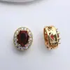Chapado en Cobre Color 18K Conservación Micro Zircón Oval Multi-pasada Collar de Perlas Accesorios para Joyería DIY Material de Perlas de Cristal