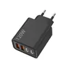 Cargador de Teléfono Móvil de Nuevo Modelo Transfronterizo Doble PD + Doble USB Tipo-C Puerto Múltiple Estándar Europeo y Americano Cargador de Viaje