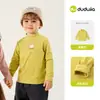 Dududu Home Infantil Gola Meia-Alta Inverno Meninos Camada de Base Quente Meninas Camiseta Manga Longa com Plus Veludo Roupa Infantil Bebê Tendência
