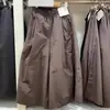 Calça Feminina Nova Primavera/Verão 2026 Calça-Saia Casual Solta Cintura Elástica Perna Larga Reta Cropped 485593