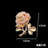 Broche de rosa, acessório de vestuário da moda, cristal rosa, embelezamento de alta costura para vestidos e casacos, design elegante, broche de cheongsam