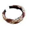 Diadema de Punto Retorcido para Otoño e Invierno con Bordes Anchos y Corona Alta, Accesorio para el Cabello de Diadema de Gama Alta Retro Francés Color Café Melado