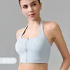 Sexy Chaleco de Yoga con Cuello Halter para Mujer con Cremallera Frontal y Almohadillas en el Pecho, Chaleco Deportivo para Usar por Encima, Sujetador de Fitness para Entrenamiento de Pilates
