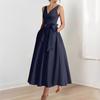 Vestido de Noche para Mujer 2026 Nuevo Estilo Exportación Fiesta de Cumpleaños Anfitriona Cuello en V Socialita Uso Diario Vestido Adelgazante