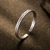 Pulseira aberta de cobre branco entrelaçada com amor em estilo étnico retrô, pulseira de casal torcida e trançada elegante, da moda e versátil, feita à mão