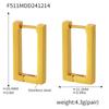Xinyixin Hebilla de Oreja Geométrica Rectangular de Acero Inoxidable Moda Simple Viento Frío Chapado en Oro Real de 18K Pendientes