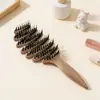 Cepillo de Masaje Multifuncional para el Cuidado del Cabello Día de la Madre con Piña y Cerdas de Jabalí, Doble Uso Seco y Húmedo, con Suaves Cerdas de Jabalí y Suaves Dientes Elásticos de Nylon