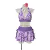 Traje de Baño de Dos Piezas con Estampado Floral de Verano con Cuello Halter Transfronterizo Ins Hawaiano Sexy para Playa Bikini