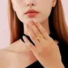 Modelo Nuevo Original Más Vendido Anillo Giratorio de Acero de Titanio Moon Pit para Alivio del Estrés con Textura Martillada a Mano y Patrón Irregular Suministro de Joyería