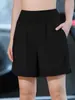 Shorts deportivos casuales de cintura alta con bolsillo trasero para mujer, shorts de yoga holgados de verano, pantalones de entrenamiento estilo americano para maratón