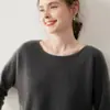 Baicai Rong Nuevo Estilo Perezoso Sin Costuras Cachemir Suéter de Punto Holgado para Mujer Top de un Hombro Versátil
