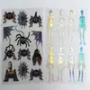Halloween PVC láser Pegatinas de araña festival de fantasmas calavera personas pegatinas decorativas creativas niños festival de fantasmas pegatinas divertidas