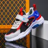 Tênis esportivos 2026, calçados atléticos para meninos, sapatos casuais de couro e malha para crianças maiores, calçados casuais infantis, tênis de corrida para meninos, novo