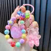 Colgante Llavero Oso con Cuentas, Exquisito Encanto Acrílico para Bolso, Llavero de Coche, Pequeño Regalo al por Mayor