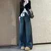 Ropa de maternidad para otoño, nuevos pantalones vaqueros holgados de pierna ancha, estilo coreano, cintura con cordón, pantalones largos casuales adelgazantes de talla grande para mujer