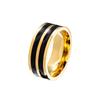 Joyería de Moda Popular Estilo Ins Japonés y Coreano Transfronterizo Acero de Titanio Gama Alta Dos Líneas Vinilo Sin Desvanecimiento Anillo de Pareja