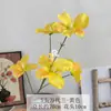 Flores artificiales para bodas: Orquídea Cattleya de 5 flores, decoración floral para salón de banquetes de bodas, flores artificiales para escena de restaurante