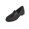 Zapatos de vestir sencillos y elegantes de moda de nicho de 3 cm 2027 primavera y otoño nuevos mocasines slip-on de punta redonda con tacón grueso zapatos de cuero