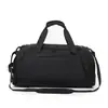 Bolsa de Viaje Negra Sencilla de Gran Capacidad, Separación Seca y Húmeda, Bolsa de Fitness de Moda, Unisex, Maleta Portátil de Doble Hombro