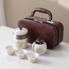 Juego de té de viaje juego pequeño portátil kung fu cerámica exterior taza rápida compañero de negocios regalo venta al por mayor logo