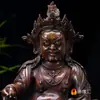 Buda Yuan Hui Nepal Hecho a Mano Tallado Decoraciones de Buda 10 Pulgadas 40 cm Cobre Amarillo Cobre Dios de la Riqueza Tíbet Bala